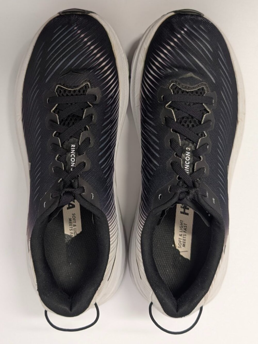 HOKA One One Rincon 3 Sneakers in Black & White - Picture 6 of 16